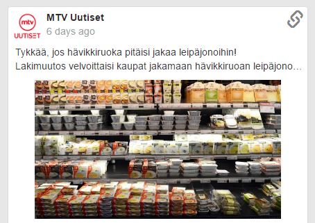 MTV provided the most engaging piece of Finnish content this week, asking if food waste should be given away for free as a handout. This story was shared across several MTV pages and generated a massive 49,829 total engagement.